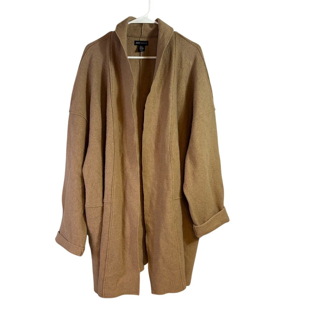 Jones New York Tan Wool Blend Open Cardigan Jacket Size XXL C1